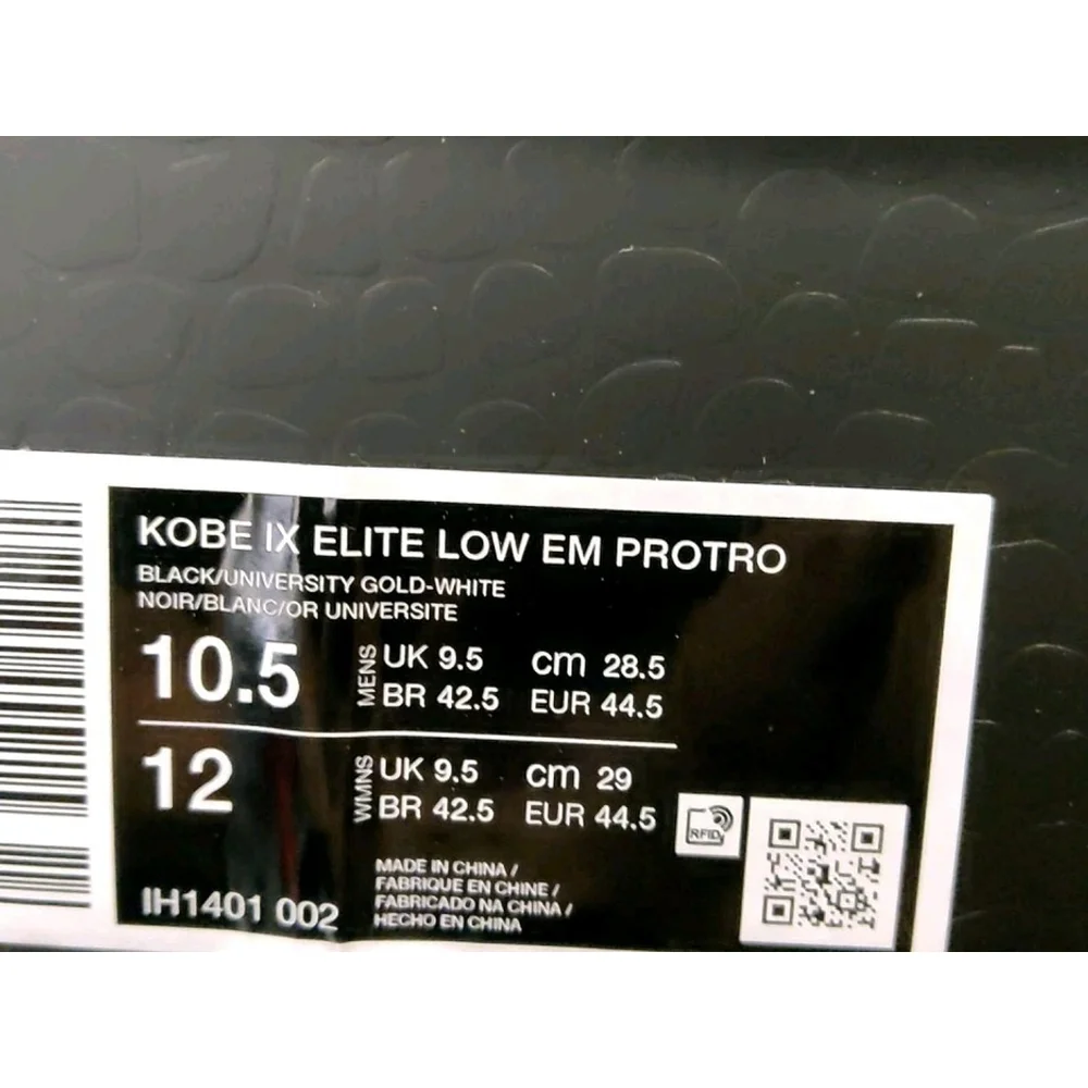 Size 10.5 - Nike Kobe 9 EM Protro TB Black University Gold IH1401-002 NEW IN BOX - Picture 7 of 7